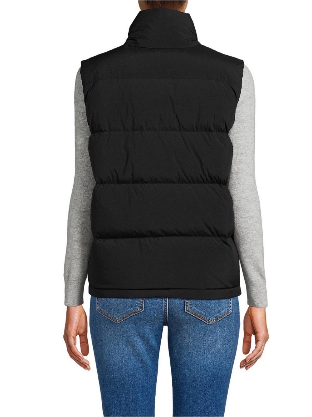 NWT LANDS’ END Women’s Max 600 Down Puffer Vest in Black - Size M 10-12 - Picture 3 of 8